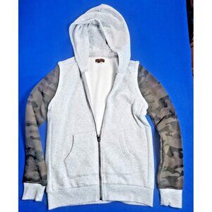 7 For All Man Kind Full Zip Fleece Gray Zip Hoodie Youth Size Medium New Nwot